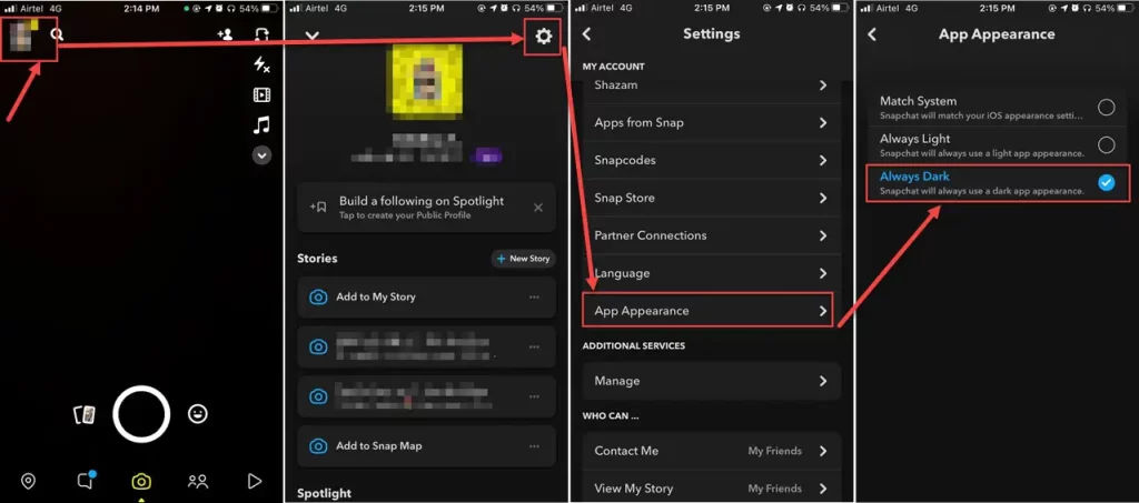 Enabling Snapchat Dark Mode on iOS image 